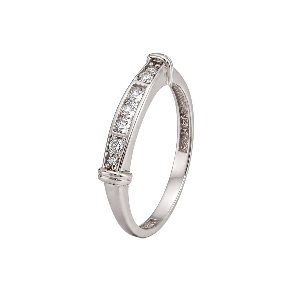 Bar Pave Ring · White Gold · Hero 3/3 BG Remove