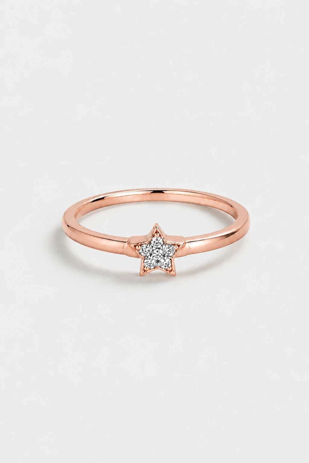 Star Pave Ring · Rose Gold · Setup
