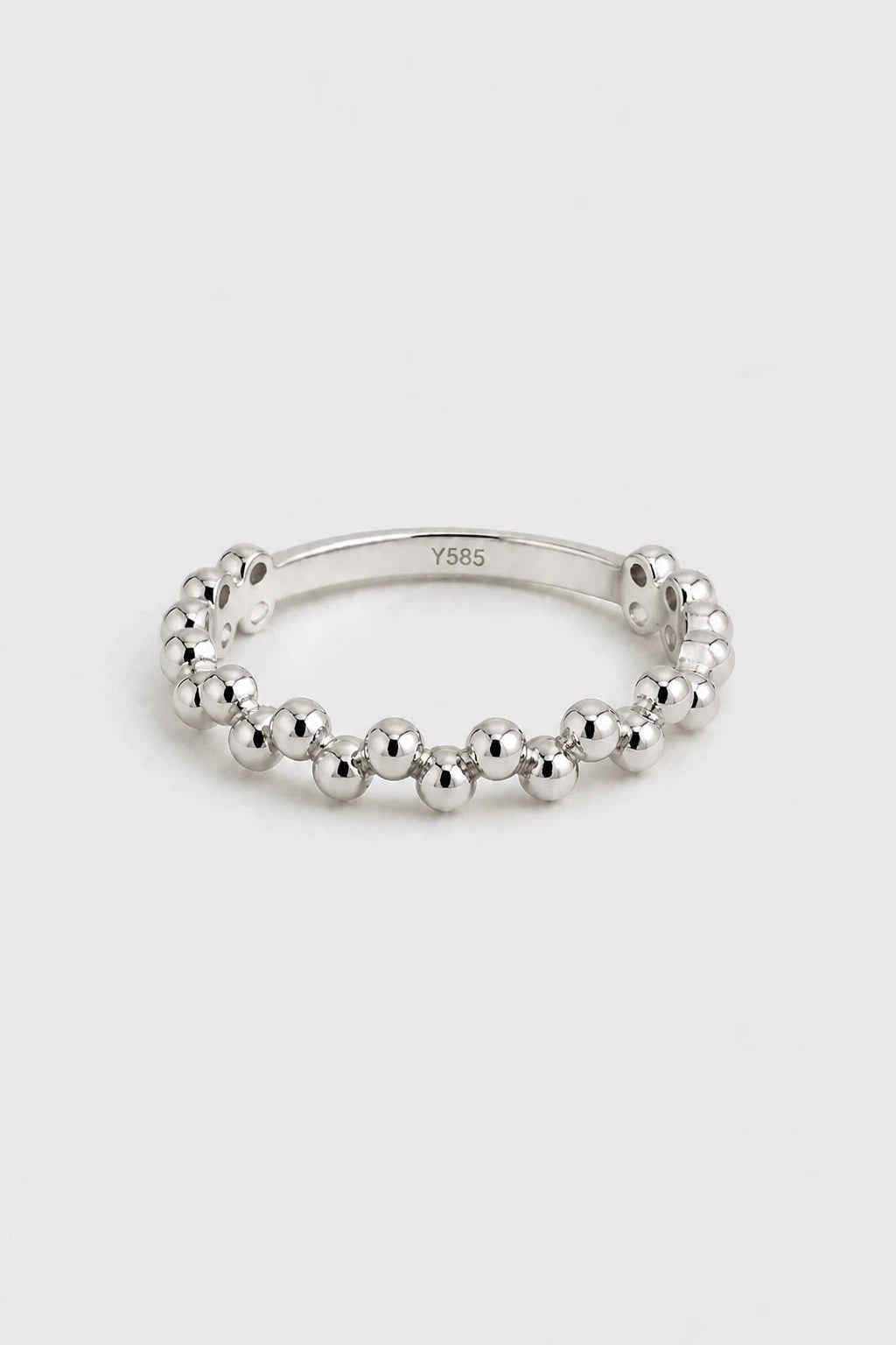 Beaded Band Ring · White Gold · Setup