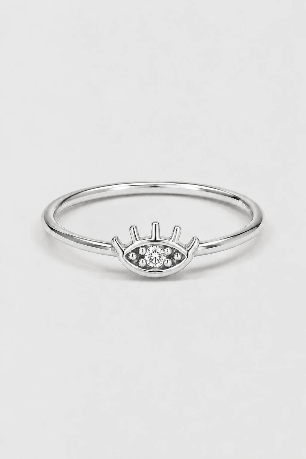 Evil Eye Ring · White Gold · Setup