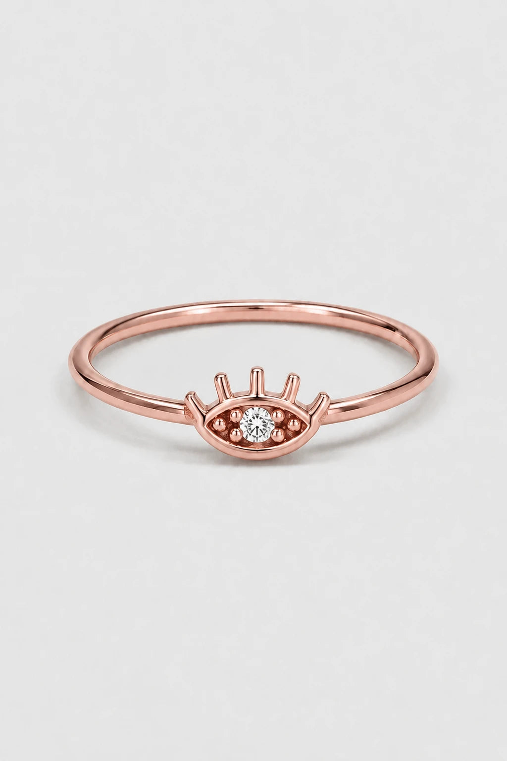 Evil Eye Ring · Rose Gold · Setup