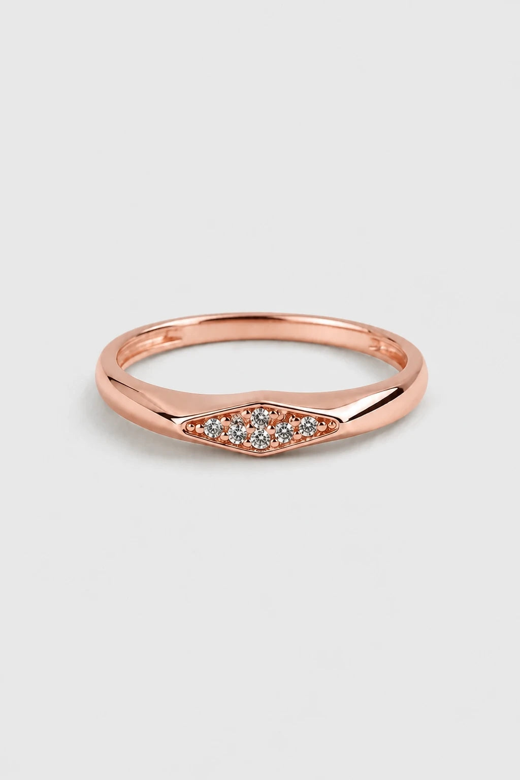 Tapered Cluster Ring · Rose Gold · Setup