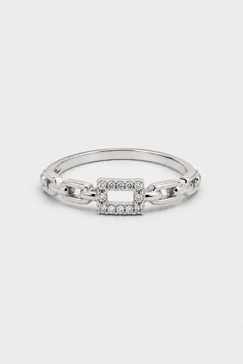 Linked Pave Ring · White Gold · Setup