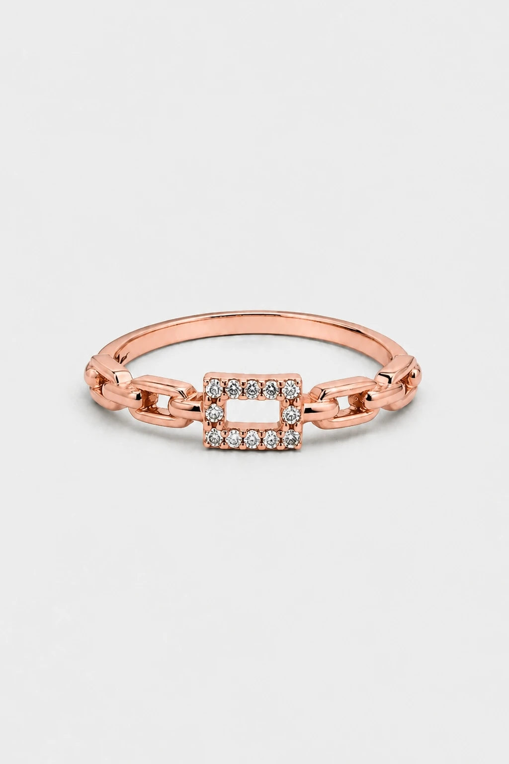 Linked Pave Ring · Rose Gold · Setup