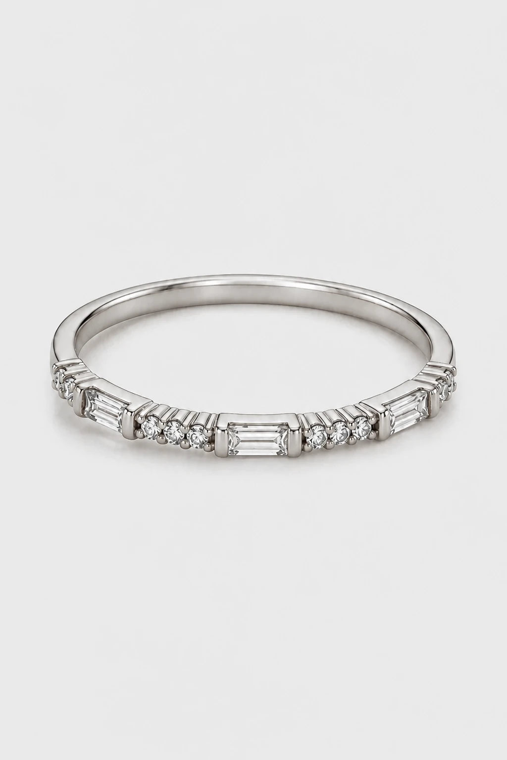 Baguette Band Ring · White Gold · Setup