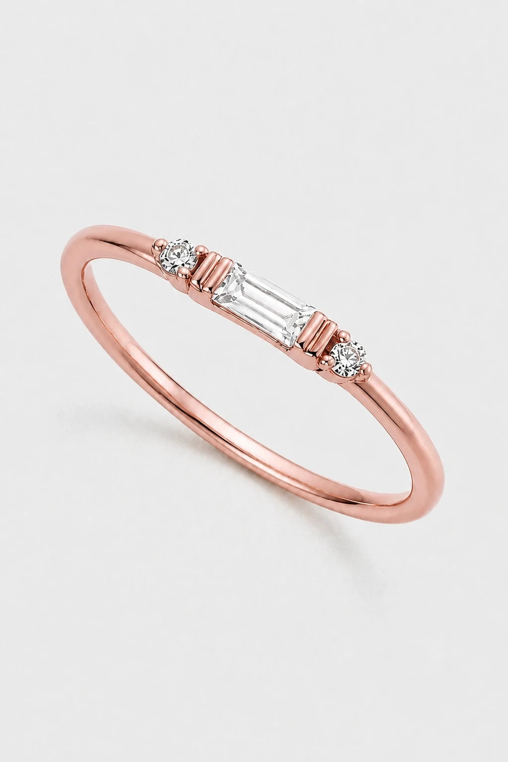 Baguette Trio Ring · Rose Gold · Setup 6