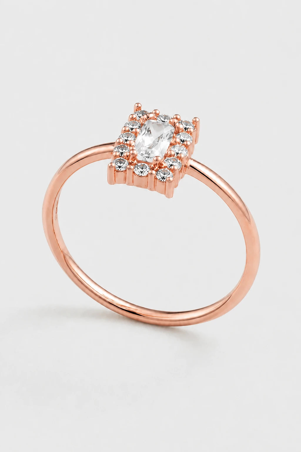 Rectangle Cluster Ring · Rose Gold · Setup 6