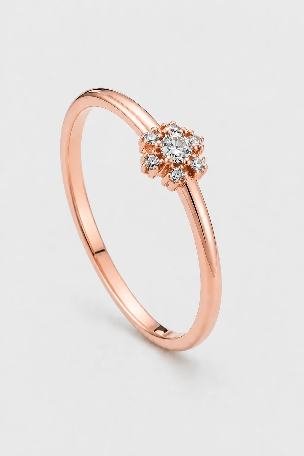 Round Cluster Ring · Rose Gold · Setup 6