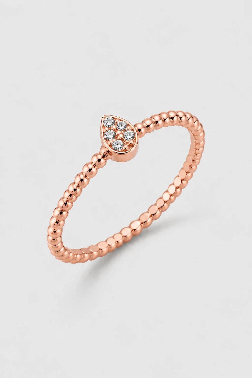 Beaded Heart Ring · Rose Gold · Setup 6