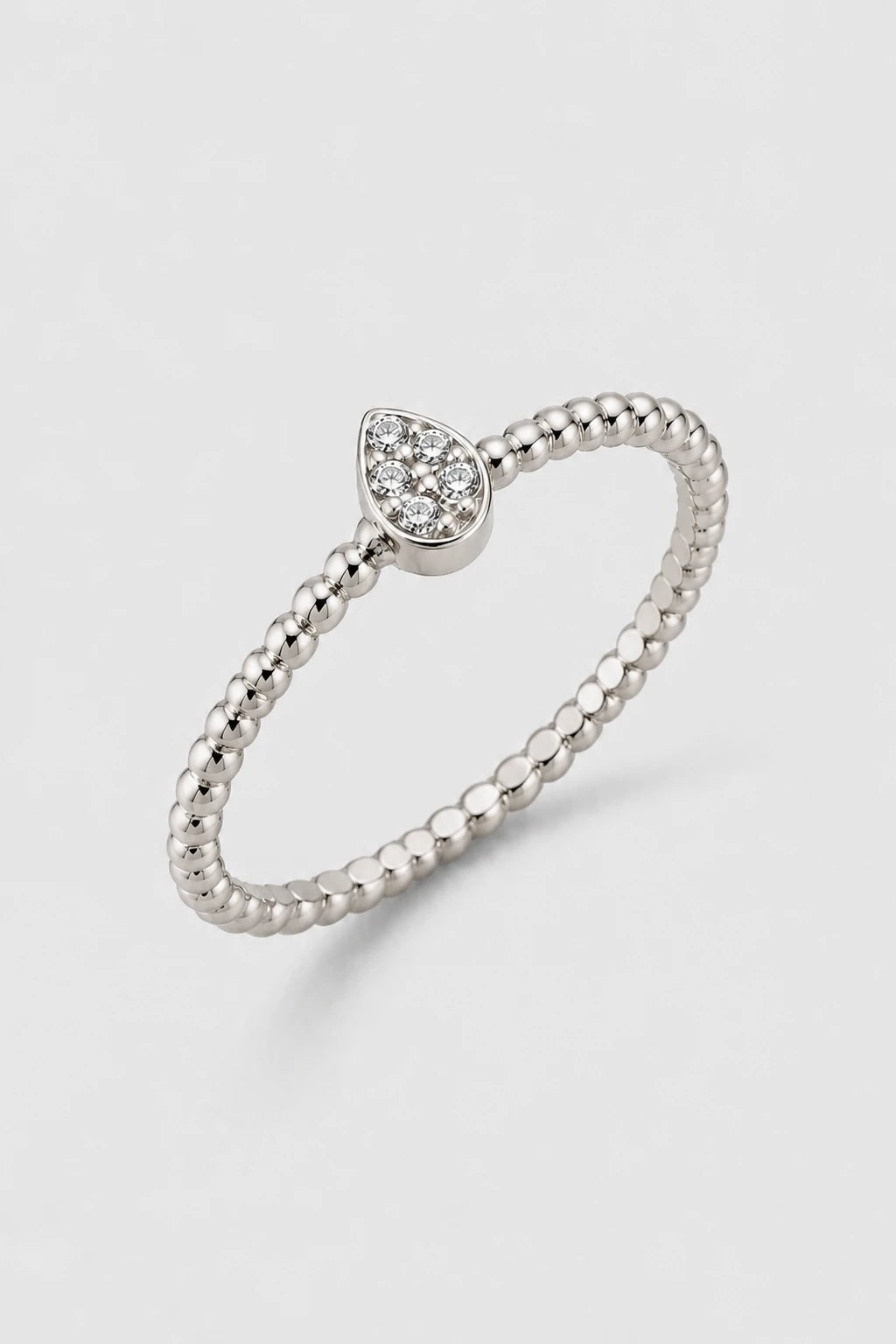 Beaded Heart Ring · White Gold · Setup 6