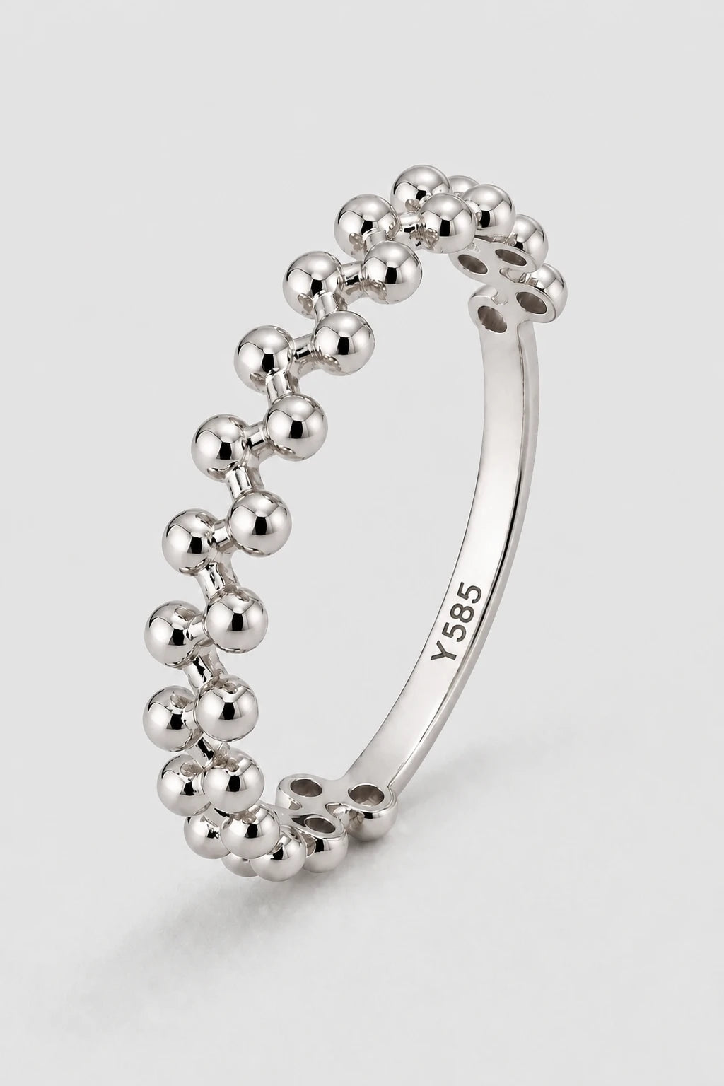 Beaded Band Ring · White Gold · Setup 6