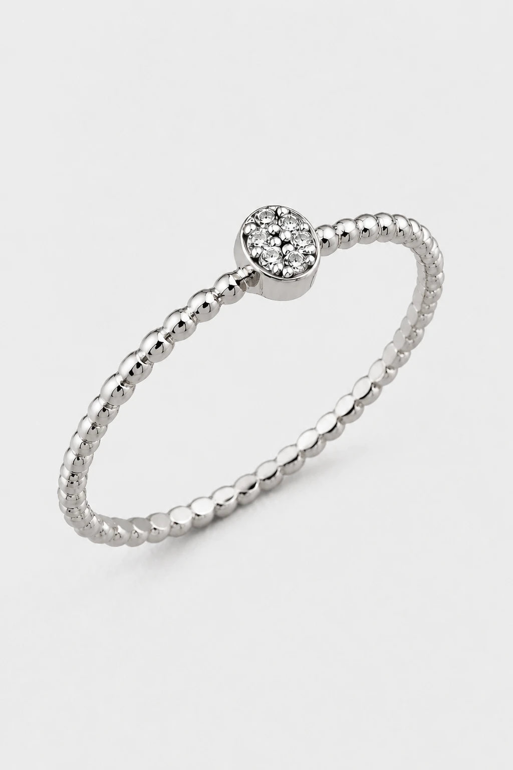 Beaded Oval Cluster Ring · White Gold · Setup 6