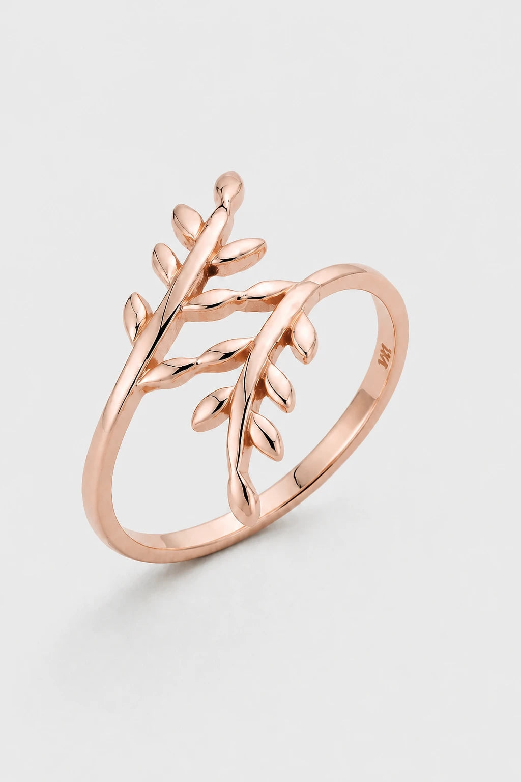 Leaf Vine Ring · Rose Gold · Setup 6