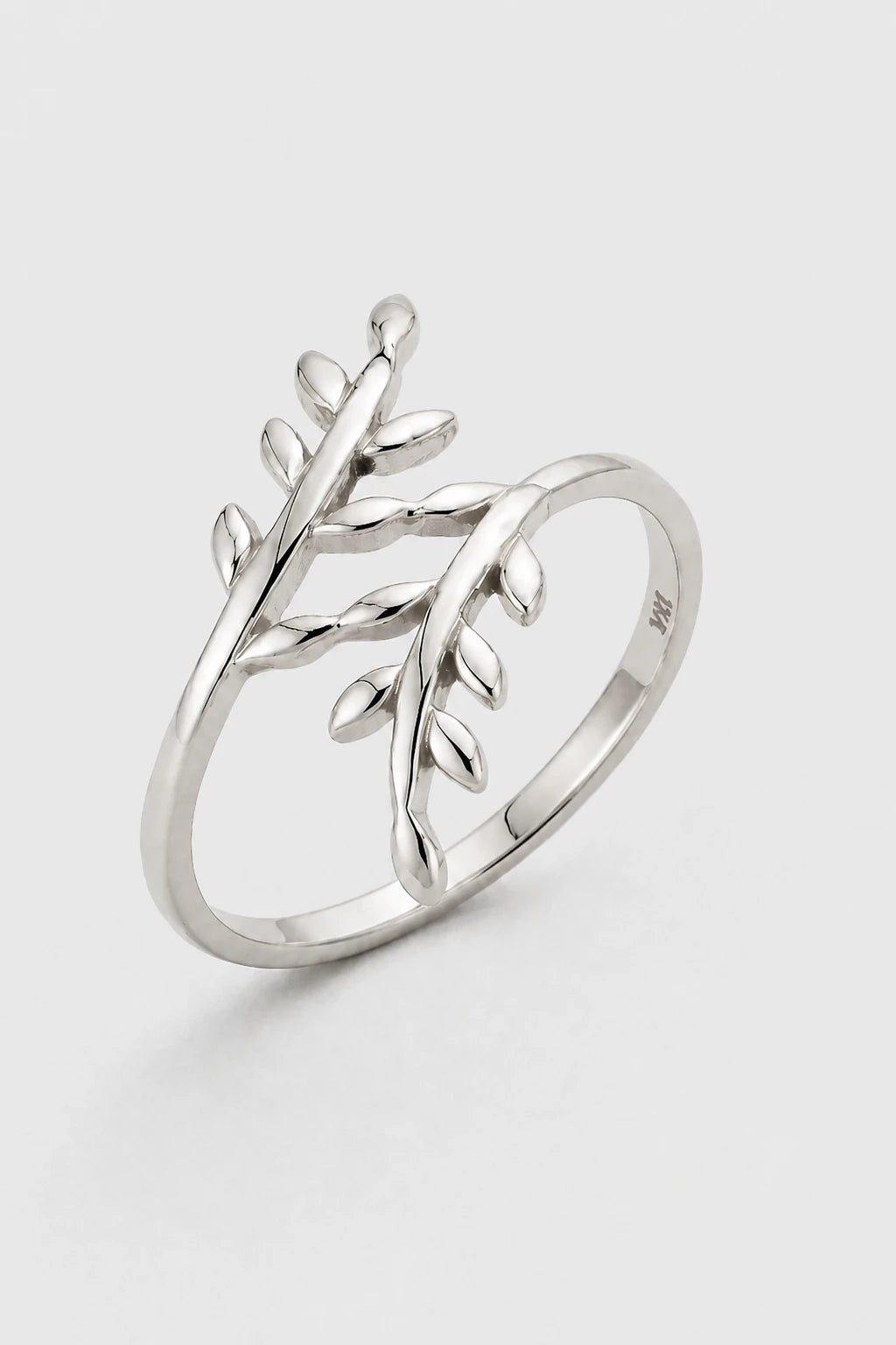 Leaf Vine Ring · White Gold · Setup 6