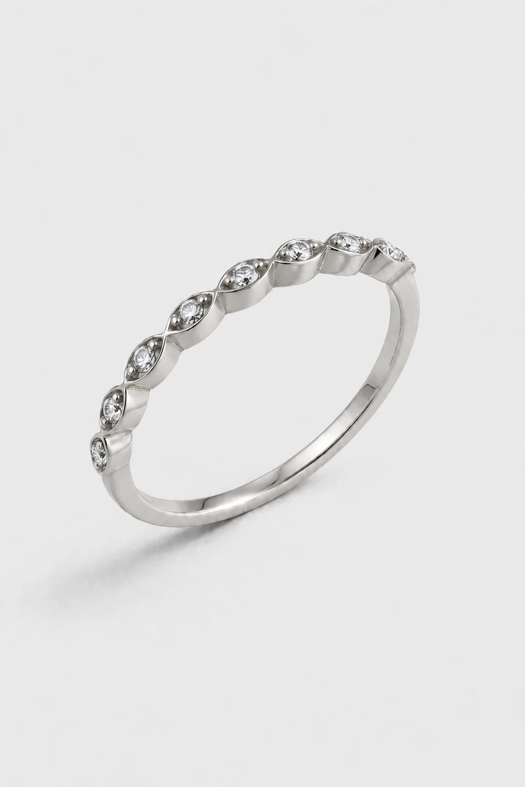 Marquise Bezel Band Ring · White Gold · Setup 6