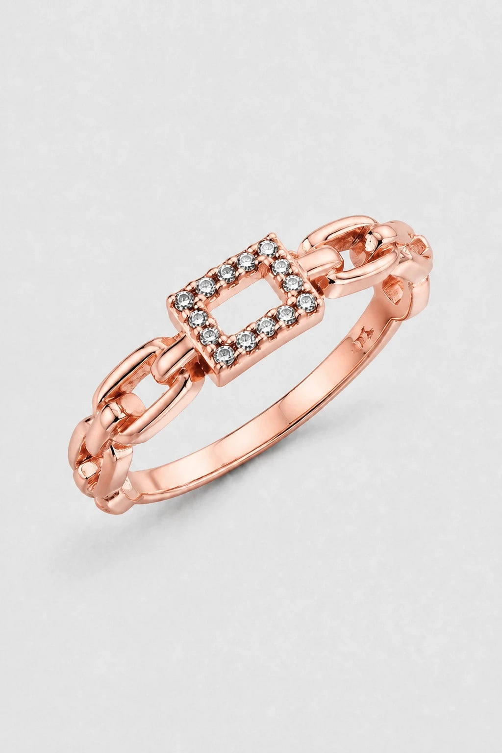 Linked Pave Ring · Rose Gold · Setup 6