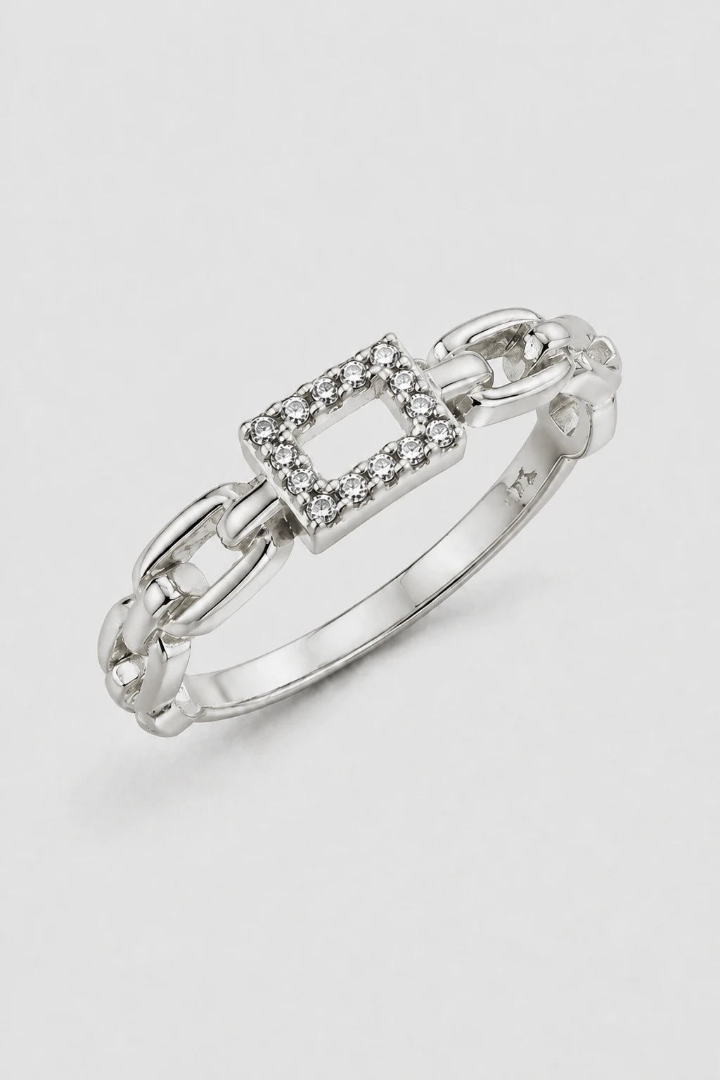 Linked Pave Ring · White Gold · Setup 6
