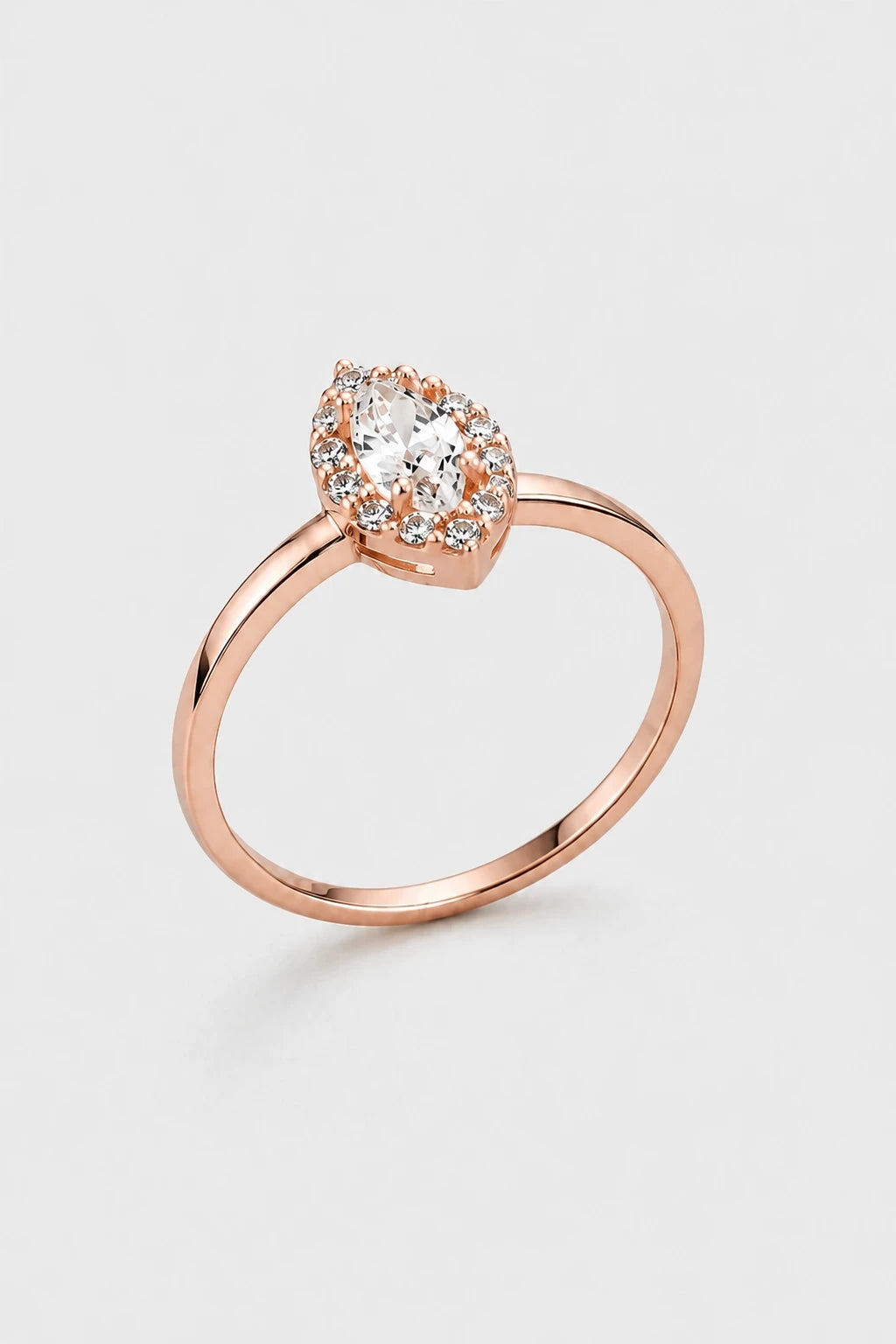 Marquise Halo Ring · Rose Gold · Setup 6