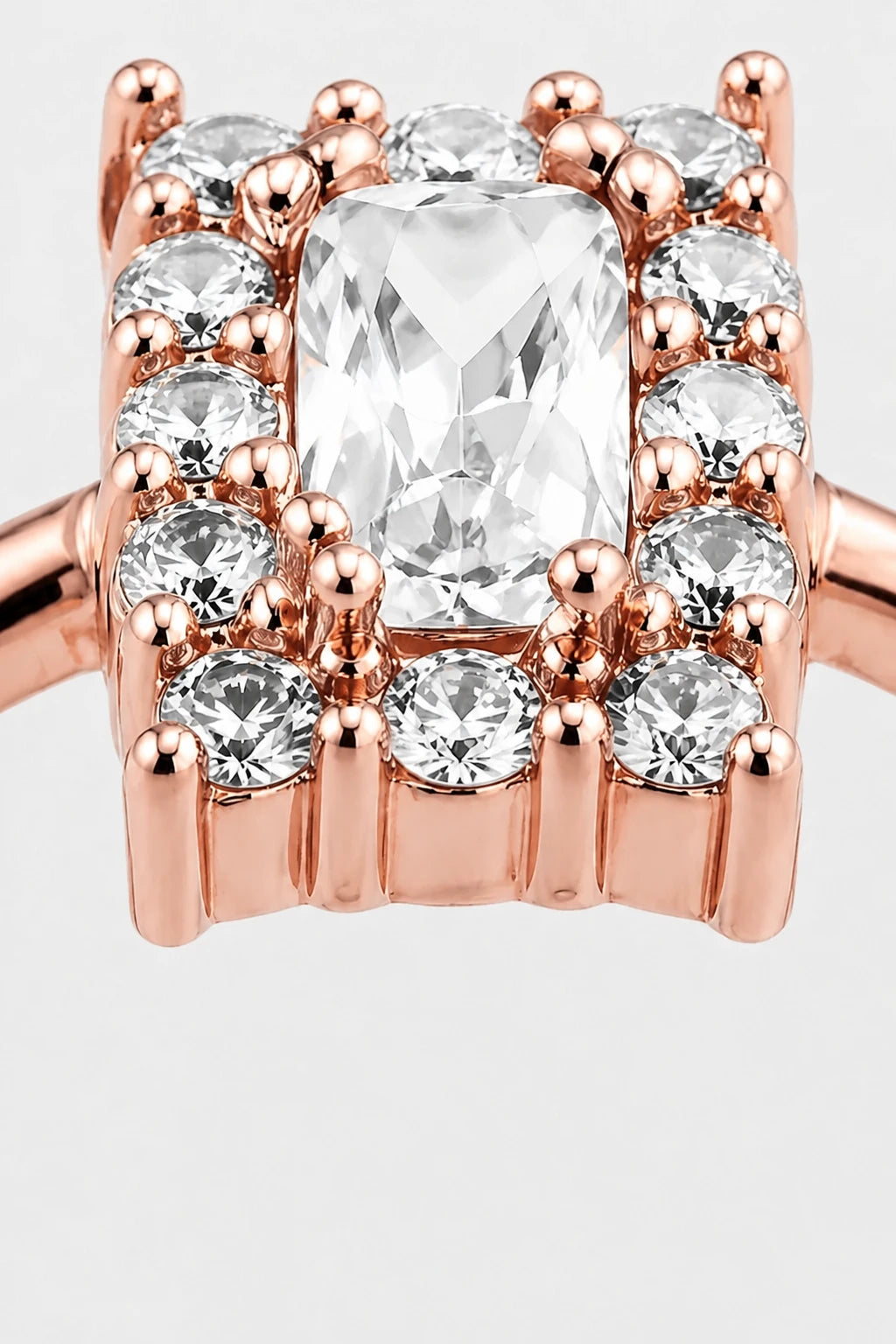 Rectangle Cluster Ring · Rose Gold · Setup 2