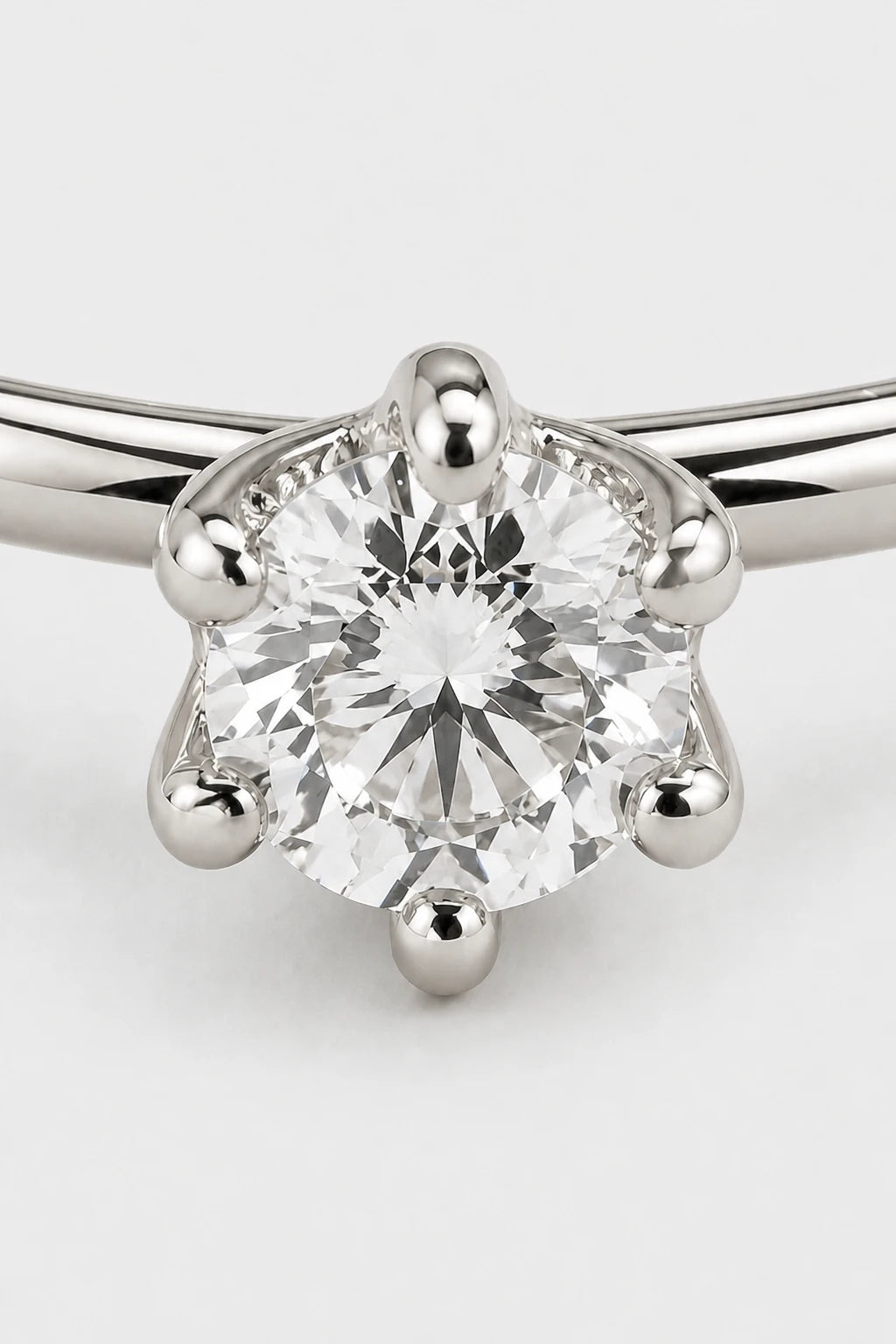 Six Prong Solitaire Ring · White Gold · Setup 2