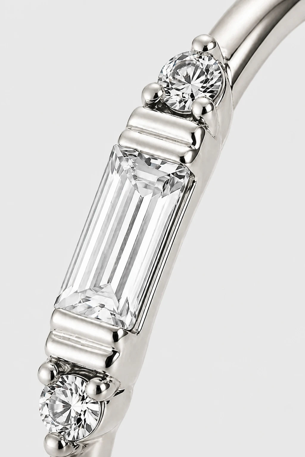Baguette Trio Ring · White Gold · Setup 2