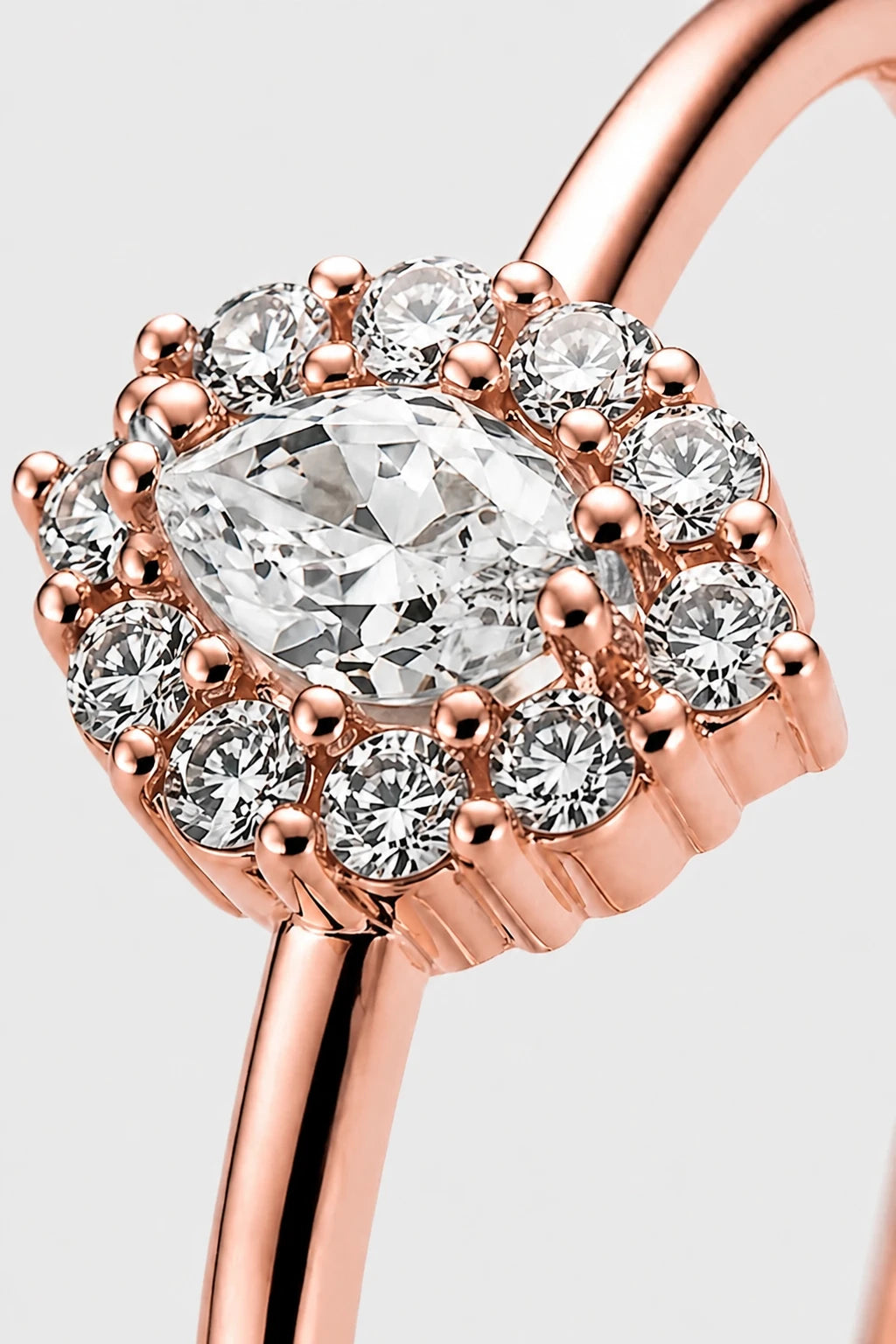 Pear Halo Ring · Rose Gold · Setup 2