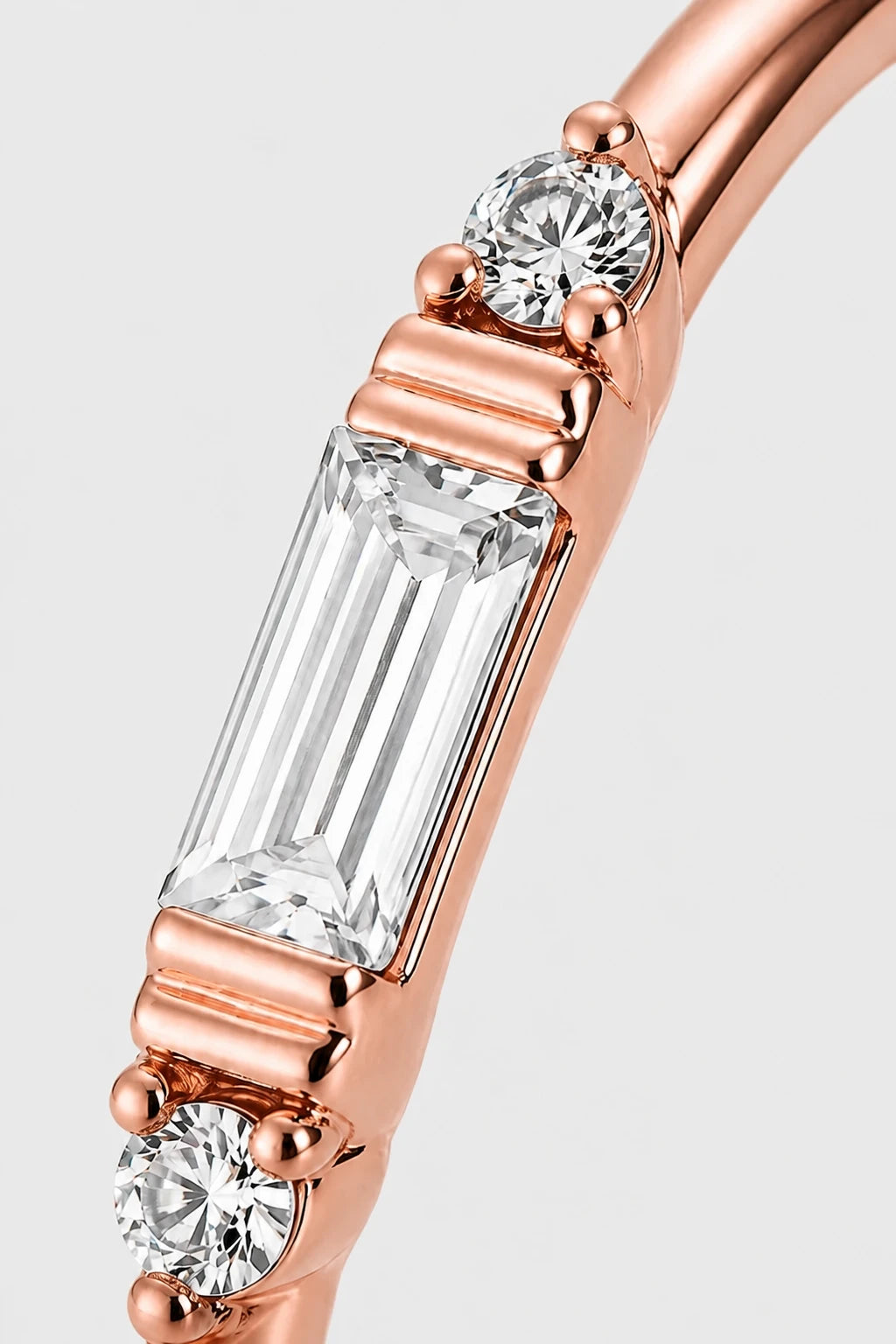 Baguette Trio Ring · Rose Gold · Setup 2