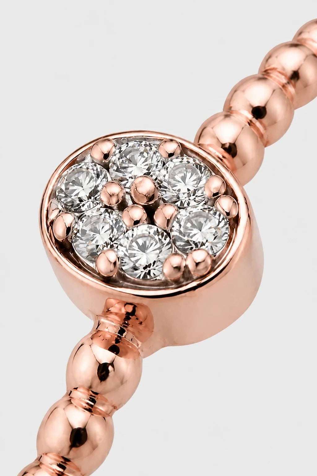 Beaded Oval Cluster Ring · Rose Gold · Setup 2