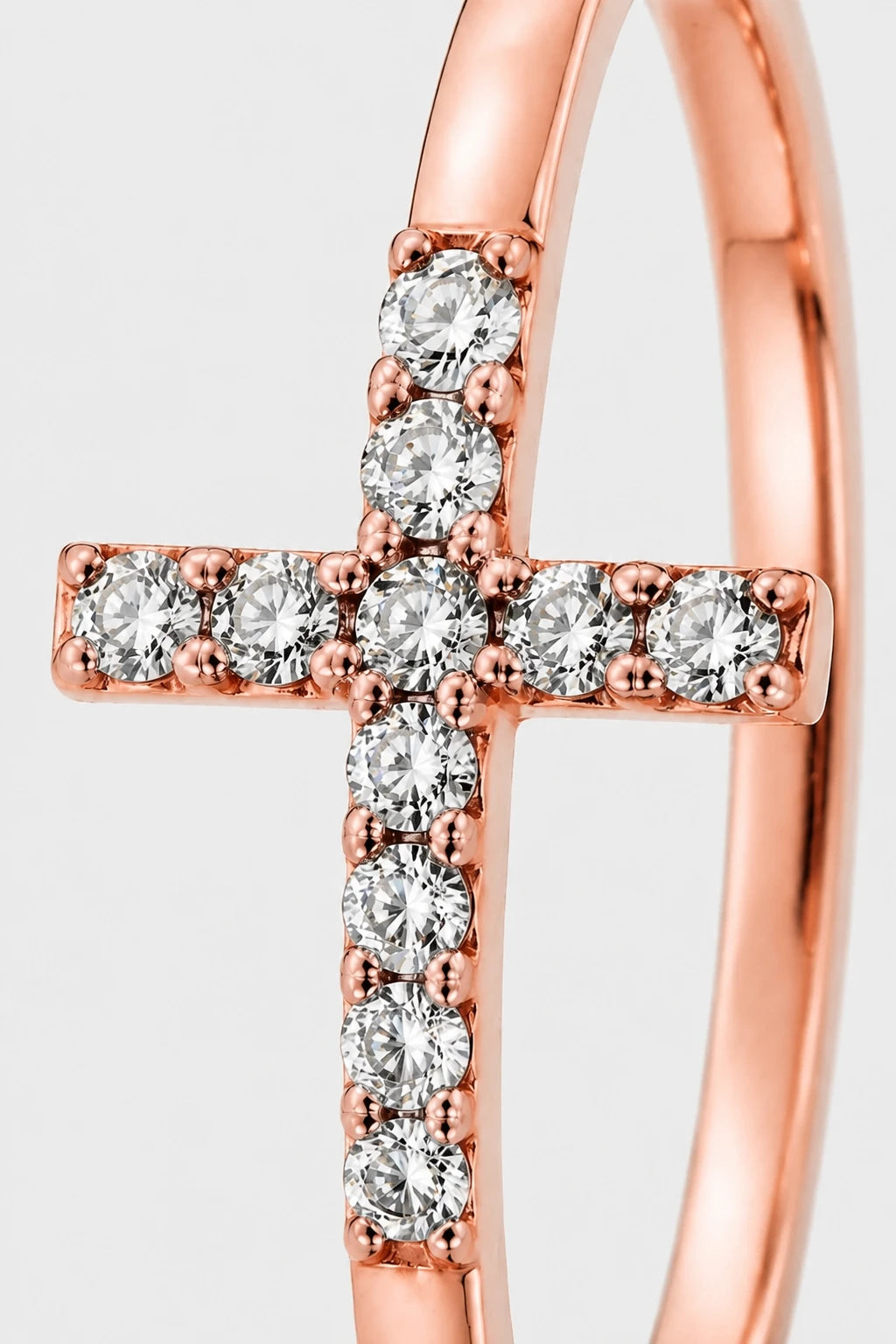 Cross Pave Ring · Rose Gold · Setup 2