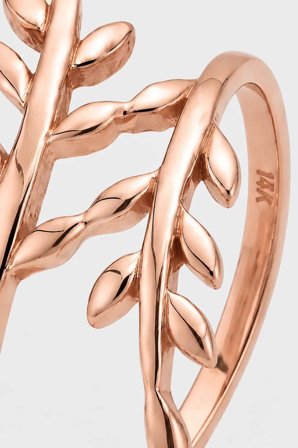 Leaf Vine Ring · Rose Gold · Setup 2